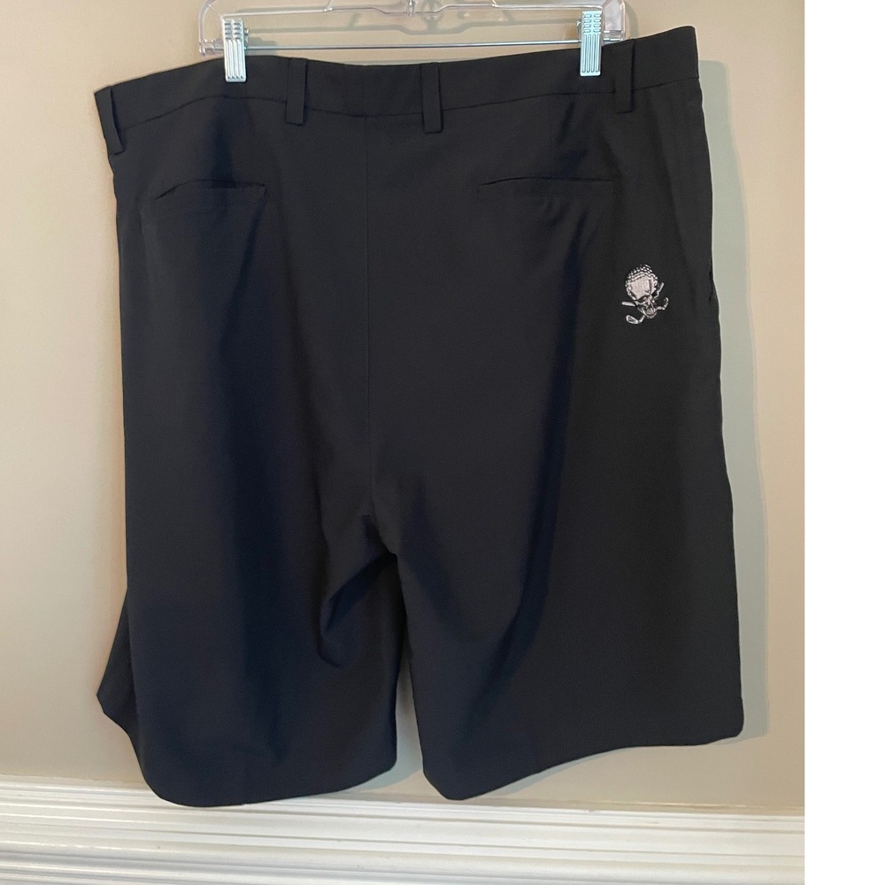 Tattoo Golf 11" Black Golf Shorts Size 40 Black Skull Crossbones Back Logo